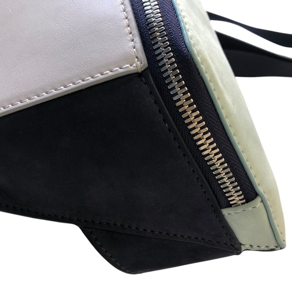 NWT Buscemi Trio Fanny Pack, Grey Leather, Sky/Navy Suede, Silver Tone Hardware - Picture 10 of 14